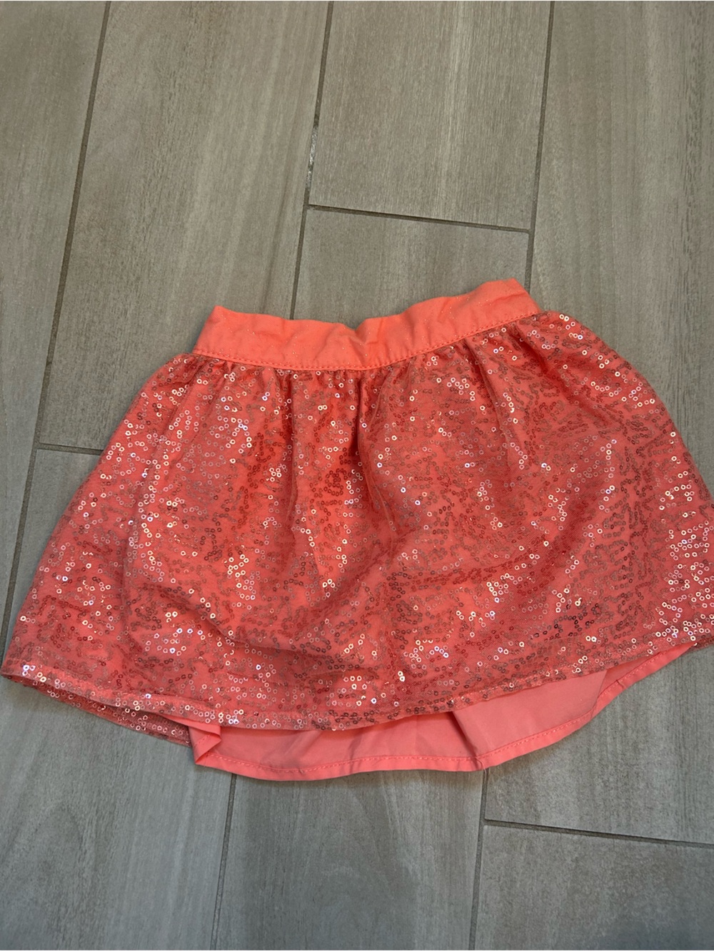 Girls Coral Sequin Skirt
